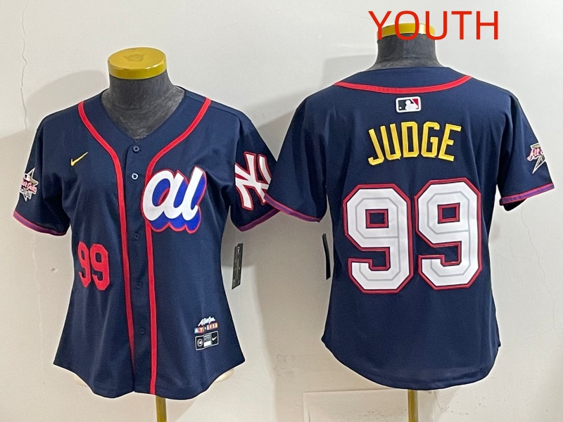 Youth 2025 New York Yankees 99 Judge dark Blue All star Nike MLB Jersey style 001
